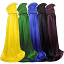 Capa preta com capuz para adultos, robe medieval com cadarço, bruxa, vampiro, cosplay, halloween, carnaval, festa de máscaras