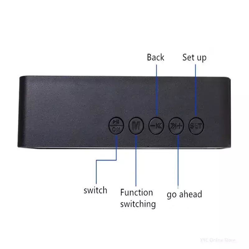 Altifalante Sem Fio Bluetooth Pequeno Mini Despertador Canhão Portátil Mini Voz Transmita o Cartão Insert Veicular Sistema De Áudio W