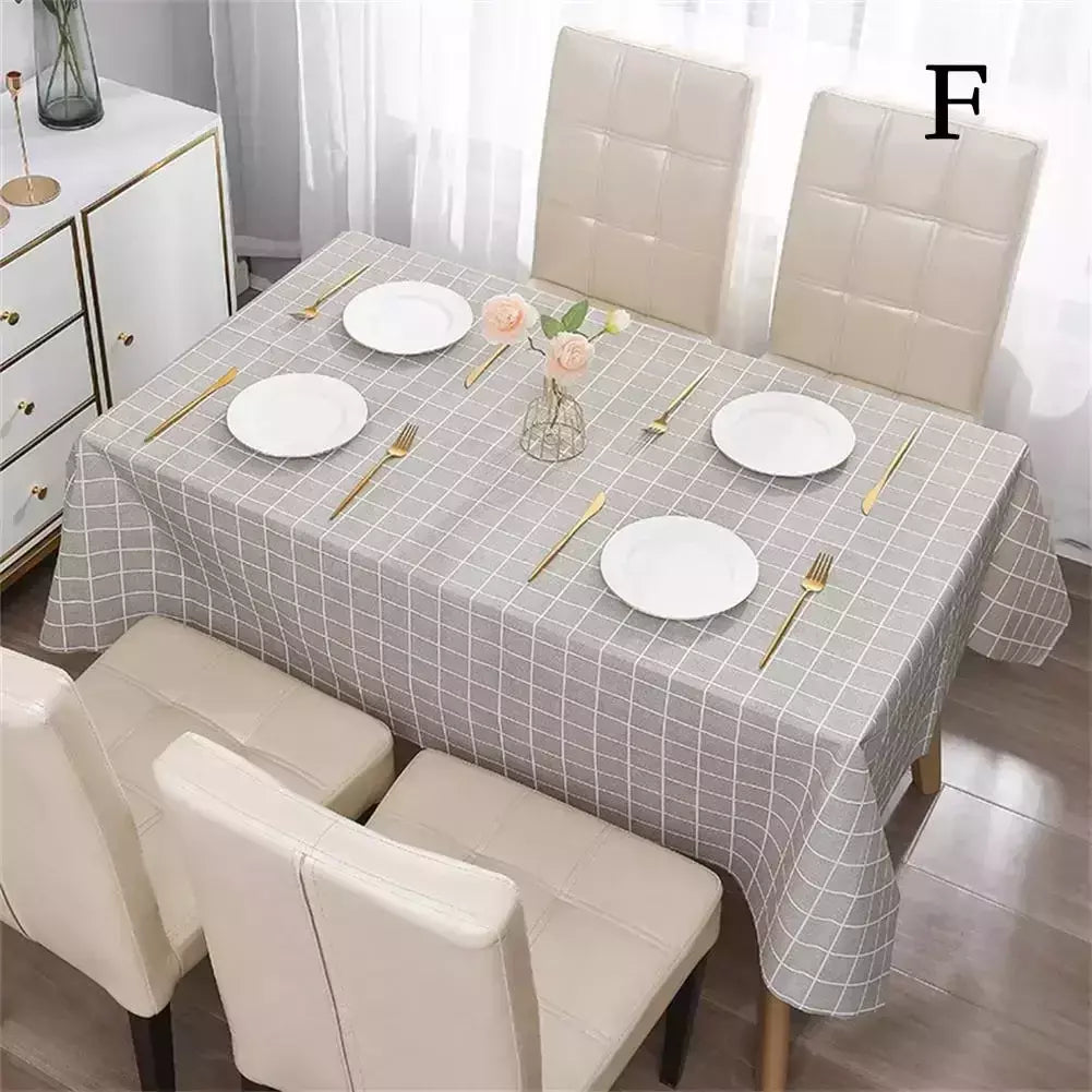 Toalha de mesa impressa em estilo nórdico, capa de pano impermeável, à prova de óleo, decoração doméstica, retângulo, mesa de jantar, guia, a9e6
