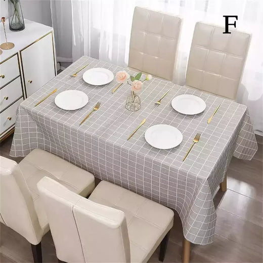 Toalha de mesa impressa em estilo nórdico, capa de pano impermeável, à prova de óleo, decoração doméstica, retângulo, mesa de jantar, guia, a9e6