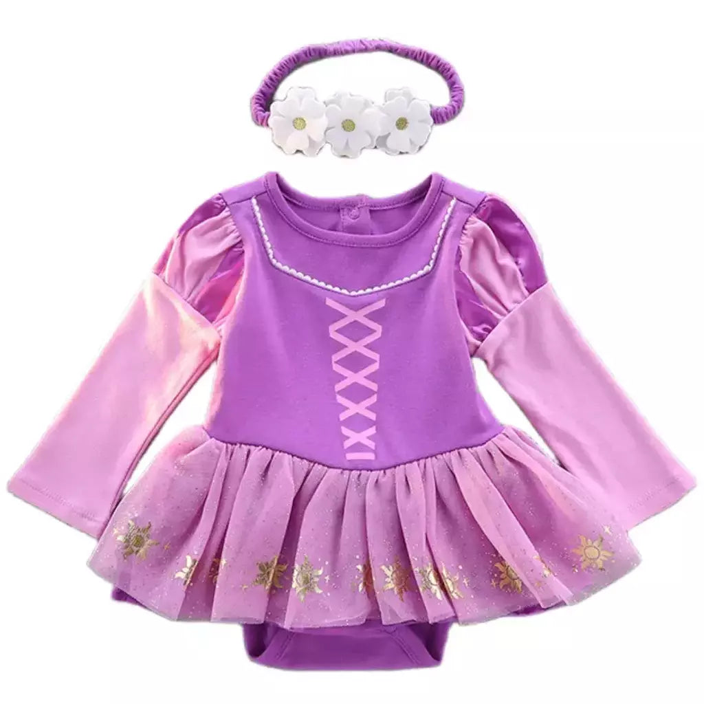 Baby Romper TUTU Vestido Com Headband Infantil Baby Princess Girl Roupas Tamanho 3-18M Cute Design Baby Dress Party Trajes