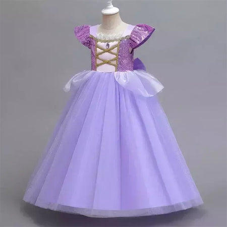 Rapunzel vestido para meninas cinderela belle vestir-se fantasia crianças aniversário princesa traje crianças roupas de festa de halloween 3-10y