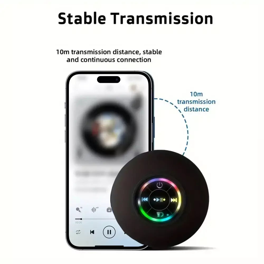 Família portátil sem fio bluetooth à prova dwaterproof água ventosa led pequeno alto-falante carro banheiro telefone móvel ouvir música estéreo