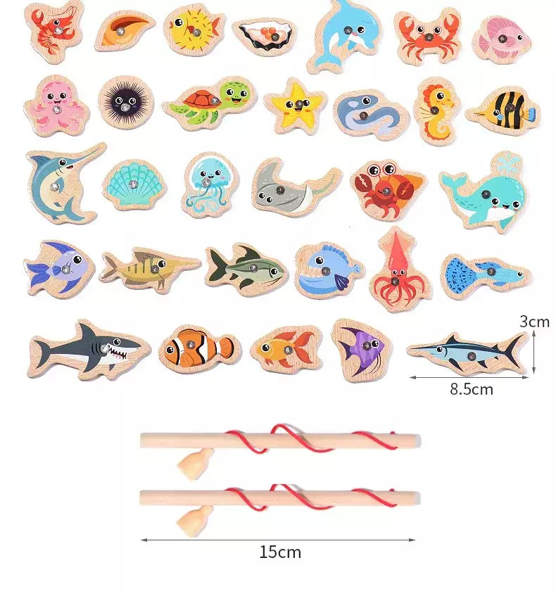Montessori brinquedos de pesca para crianças, Desenhos animados, Vida marinha, Cognition Fish Games, Interativo pai-filho, Brinquedo educativo