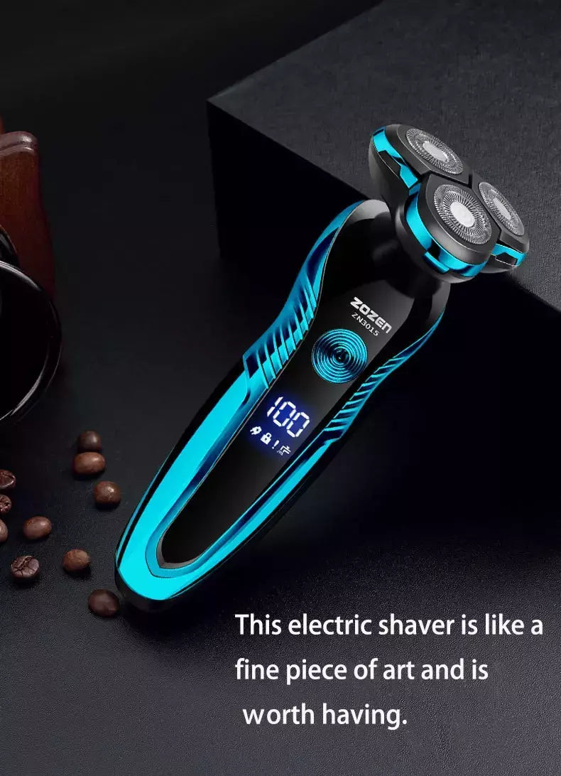ZOZEN-Barbeador elétrico recarregável para homens, lâmina, aparador de cabelo, corte, máquina de barbear, aparador de barba, seco, uso duplo
