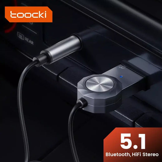 Toocki-Adaptador Aux Bluetooth, USB para conector de 3,5mm, Car Audio, Música, Microfone, Bluetooth 5.1, Kit mãos livres, Transmissor