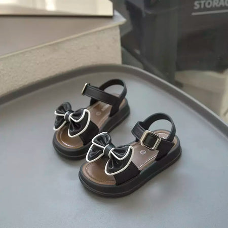 Meninas princesa sandálias de verão crianças verão sapatos de praia sapatos de dedo do pé aberto moda bowknot casual meninas sandálias sapatos de verão