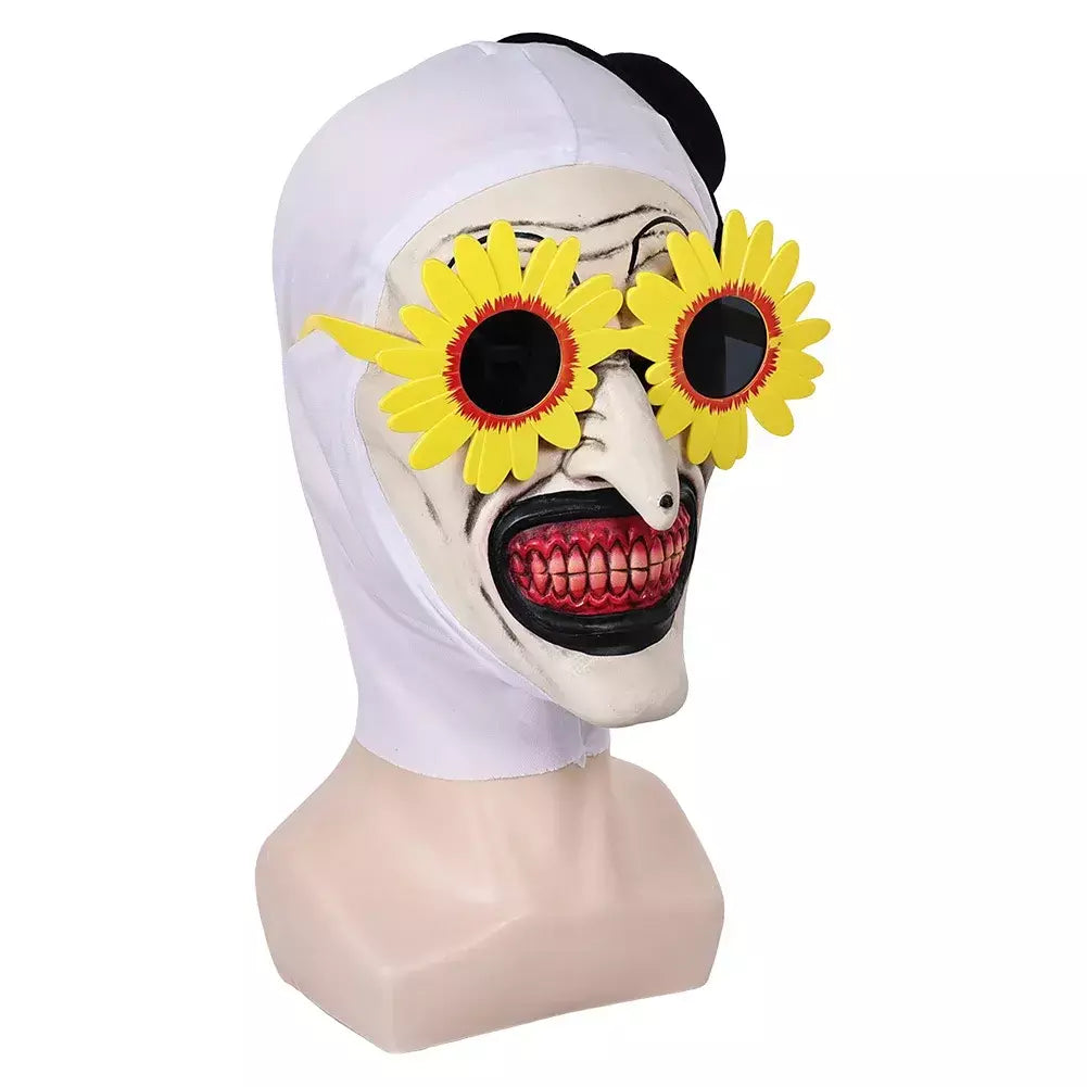 Arte o palhaço cosplay máscara horror terror terror 3 óculos de girassol headwear chifre adereços halloween carnaval traje acessórios