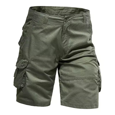 Calções de algodão de bolso múltiplo masculino, macacão de cor sólida de alta qualidade, casual ao ar livre, calças curtas esportivas, novo verão
