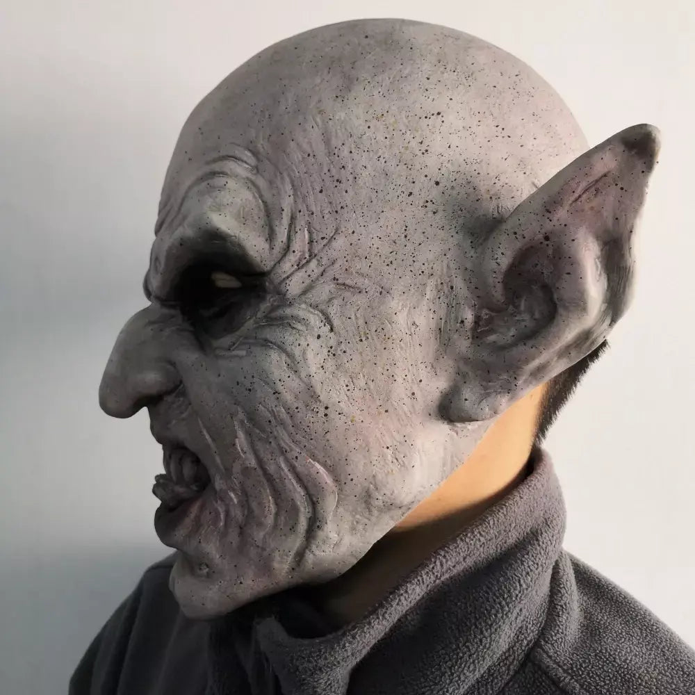 A máscara Nosferatu Máscara de vampiro cinza Halloween Dentes de vampiro Máscara de látex Adulto Tamanho único Máscara de fantasia de látex