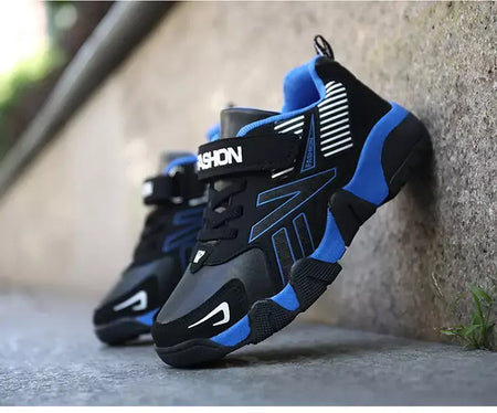 Quatro estações de couro crianças sapatos antiderrapantes ao ar livre tênis caminhada casual meninos esporte tênis tamanho 28-39