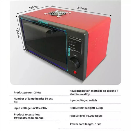 Caixa de cura uv forno de lâmpada ultravioleta 365nm 395nm 405nm led uv forno para resina uv tela flexível rápida manutenção do telefone móvel