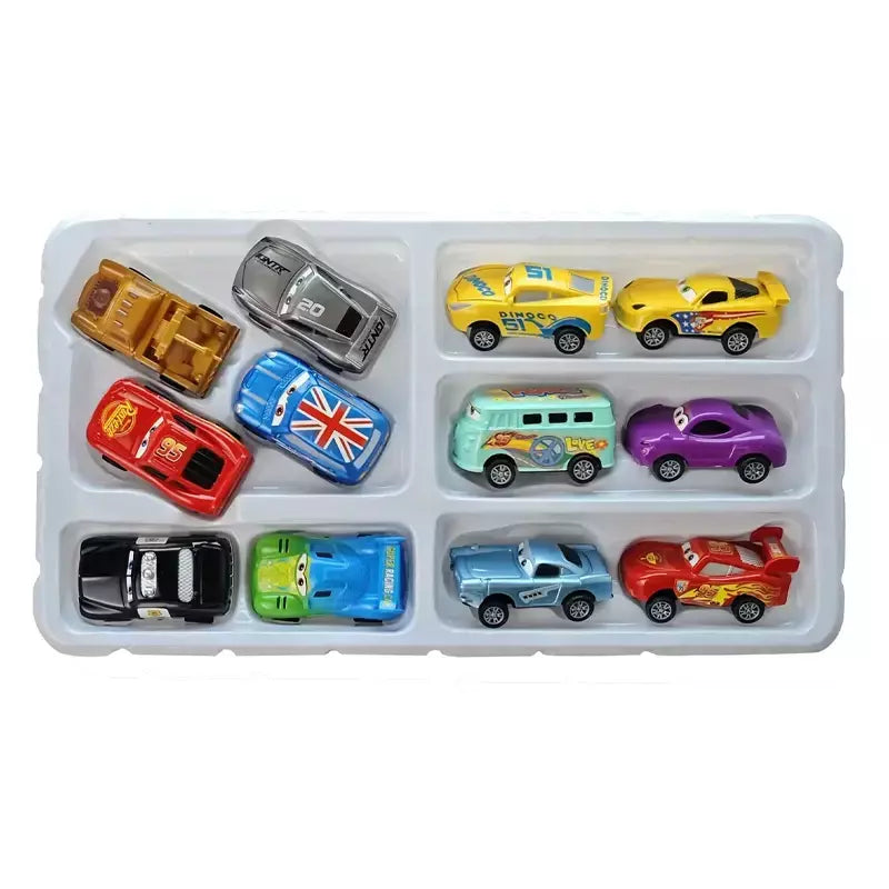 Mini 12 pçs disney pixar carros 3 pistão copo rebote carro coleção relâmpago mcqueen jackson tempestade pvc modelo de carro brinquedo para crianças