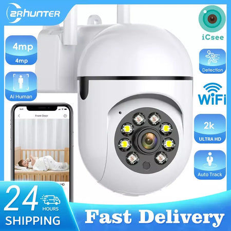 4mp wifi câmera ao ar livre 2k hd segurança ptz câmera ip ai detecção automática rastreamento interior bebê noite cor câmera de vigilância icsee