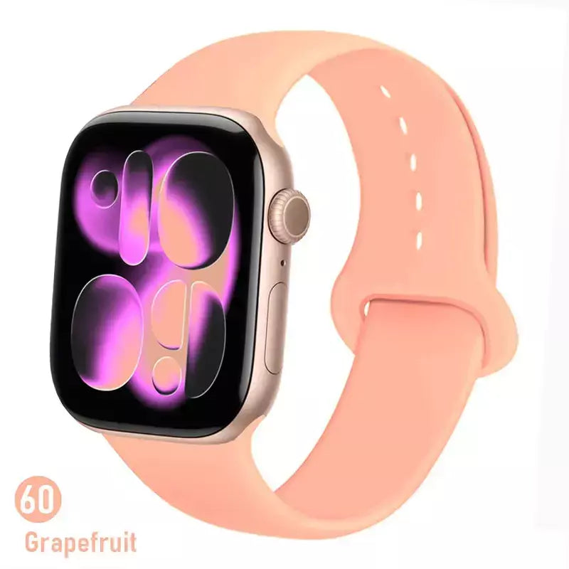 Pulseiras de silicone para apple watch pulseira 44mm 45mm 40 41mm 42-46mm pulseiras esportivas iwatch série 10 11 9 8 7 6 5 4 se ultra 3/2 49mm