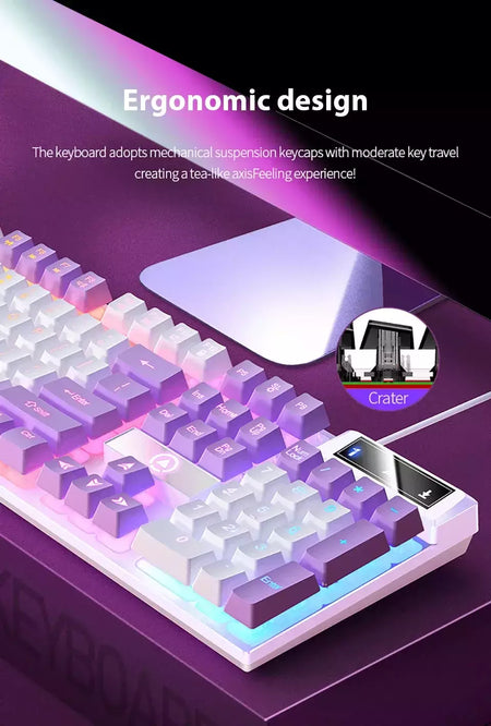 K500 teclado para jogos com fio sensação mecânica laptop desktops pc computador acessórios de escritório 104 teclas teclados com luz de fundo rgb