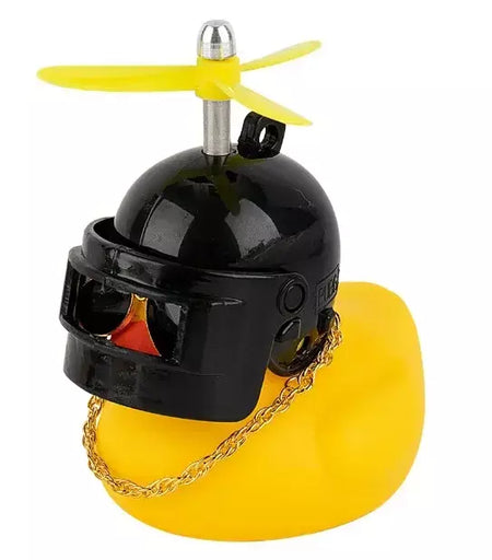 Borracha vento quebrado pato brinquedo motocicleta carro ornamentos pato amarelo painel do carro decoração com óculos legais hélice helmet2025