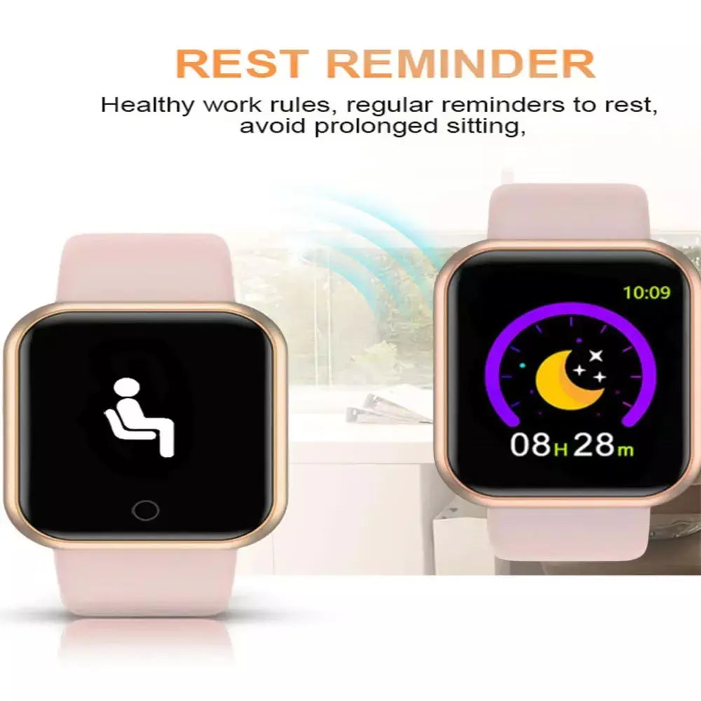 Relógio masculino eletrônico pulseira de fitness smartwatch relógio inteligente y68 d20 monitor sono presente para ios android smartphones despertador