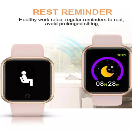 Relógio masculino eletrônico pulseira de fitness smartwatch relógio inteligente y68 d20 monitor sono presente para ios android smartphones despertador