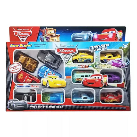 Mini 12 pçs disney pixar carros 3 pistão copo rebote carro coleção relâmpago mcqueen jackson tempestade pvc modelo de carro brinquedo para crianças