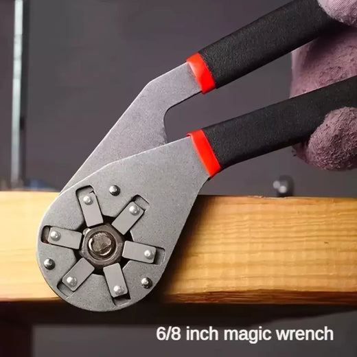 6/8 Polegada chave mágica manutenção doméstica ajustável torção mão aperto soquete exterior hexagonal ferramenta multifuncional
