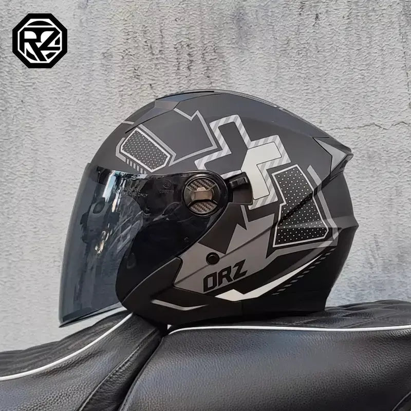 2025 mais recente capacete da motocicleta de alta qualidade metade cobrindo lente dupla cascos para motos masculino feminino casal capacetes de moto