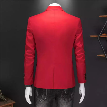Blazer Casual de Negócios Masculino, Jaqueta Monocromática, Casacos Oversize, Smoking Masculino, Roupas de Marca, Roupas de Trabalho, Plus Size M-6XL