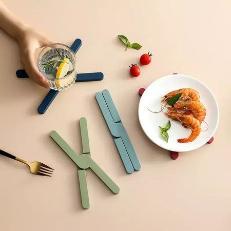 Silicone x em forma de almofada resistente ao calor dobrável antiderrapante pote pan esteira mesa placemat prato cruz titular coaster cozinha