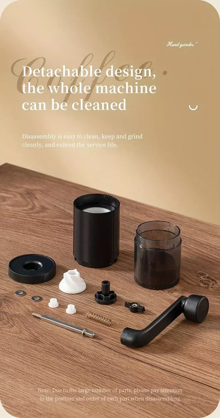 Moedor de café manual portátil, máquina manivela, moedor de feijão ajustável, viagem ao ar livre em casa, pequeno