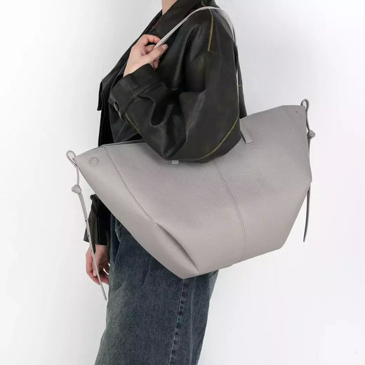 Bolsa de ombro elegante de grande capacidade para mulheres, Bolsa de lazer de couro PU
