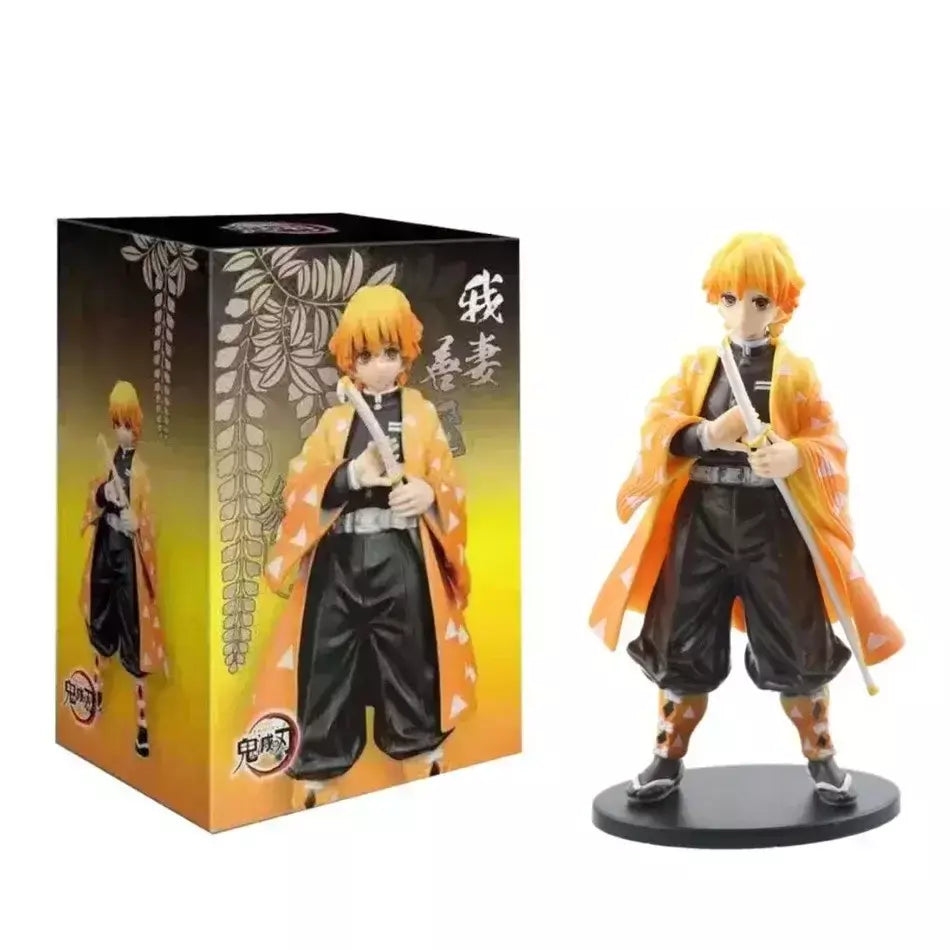 Anime figura demônio slayer figuras kimetsu não yaiba boneca tanjiro nezuko zenitsu estatueta inosuke guerreiro figura de ação modelo brinquedos