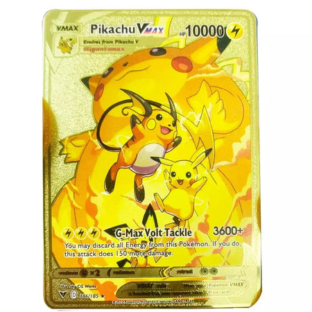 Pokemon English Metal Card Anime Pikachu Charizard Mewtwo Arceus Frog Flower Vmax GX Letters Game Collection Card Kids Toy Gifts