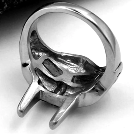 Vintage goth mf doom máscara anel de articulação ajustável para homens gladiador punk egípcio faraó masculino anel aberto jóias