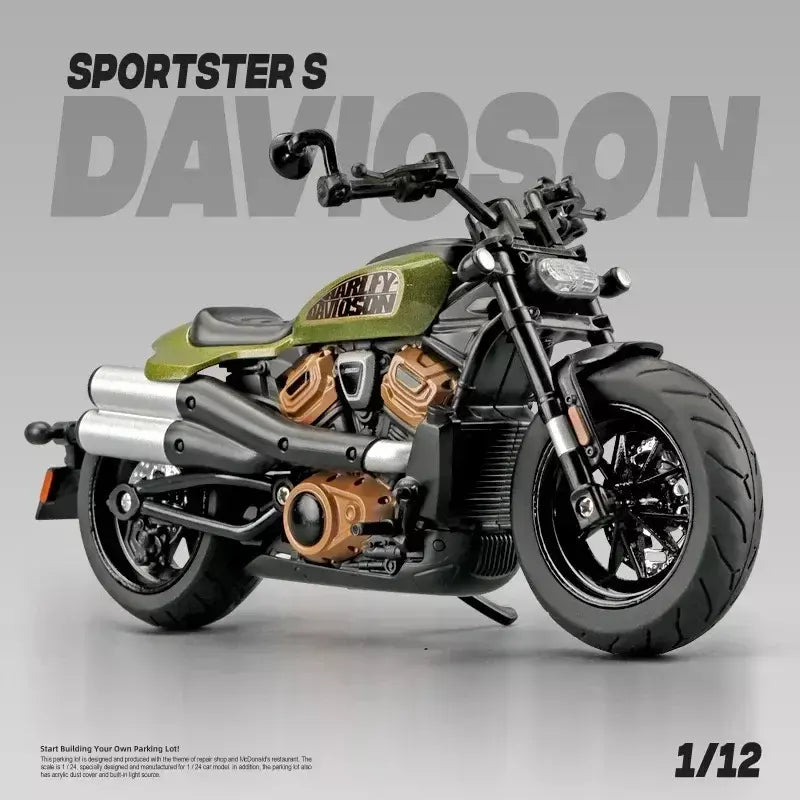 1/12 harley davidson sportster s moto liga modelo diecast corrida motocicleta brinquedo crianças presente coleção em miniatura voiture