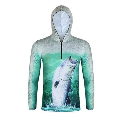 2025 sublimação meio zíper fino ajuste hoodie personalizado venda quente impressão camisa de pesca à prova ultravioleta torneio camisa de pesca