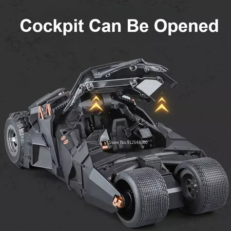 Grande escala 1:18 batmobile modelo de carro brinquedo o cavaleiro das trevas trilogia som luz deslizante spray liga veículos modelos ornamentos presentes