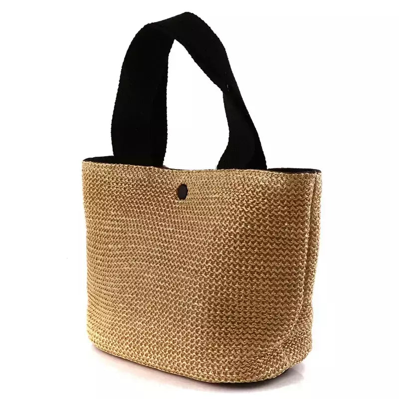 Fsafashion-bolsa de tecido palha para mulheres, bolsa casual para férias, bolsas com alça superior, bolsas de ombro retrô artesanais, moda feminina, 2024