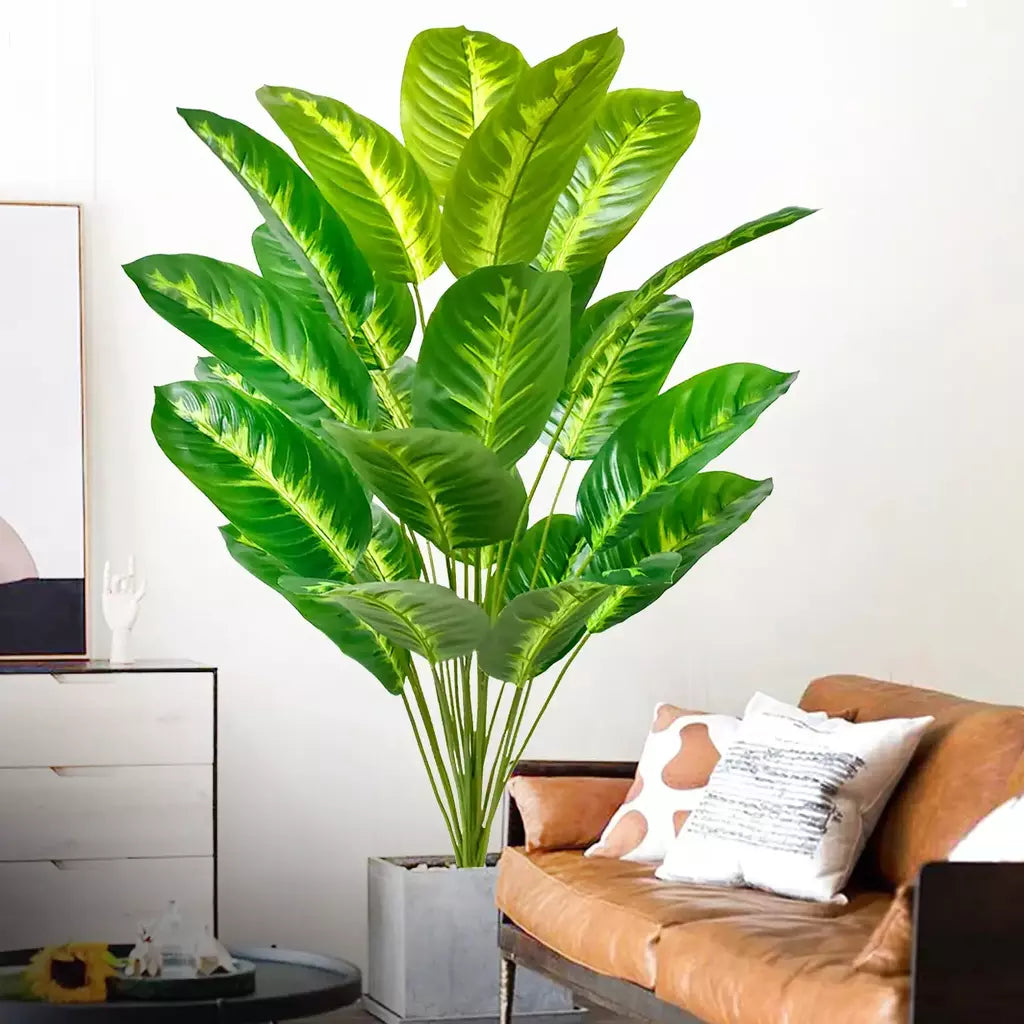 65-125cm/47.2in grande palmeira tropical falso banana planta folhas toque real strelitzia reginae planta de plástico para casa jardim