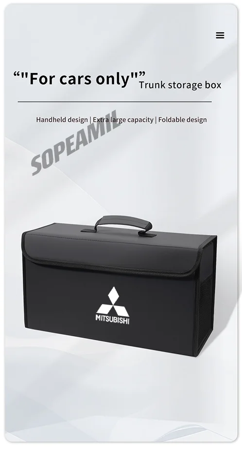 Caixa organizadora de porta-malas de carro, caixa traseira, armazenamento de arrumação, para mitsubishi outlander pajero asx colt lancer l200 triton ralliart