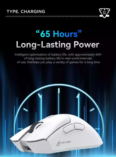 Mouse sem fio Bluetooth Gaming, Pixel Art, R1 Superlight, 2.4G, Sensor ajustável, 6 DPI ajustável para Office Game