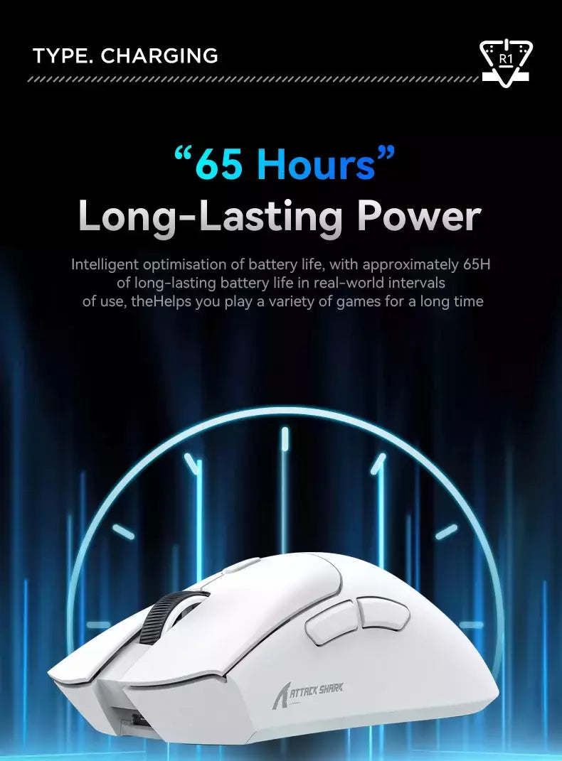 Mouse sem fio Bluetooth Gaming, Pixel Art, R1 Superlight, 2.4G, Sensor ajustável, 6 DPI ajustável para Office Game
