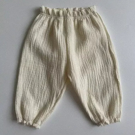 Calças de bebê de algodão orgânico recém-nascidos outono primavera verão inverno bonito impressão macia musselina roupas calças pantalons capris