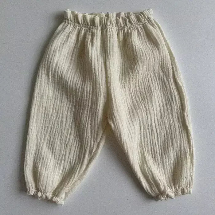 Calças de bebê de algodão orgânico recém-nascidos outono primavera verão inverno bonito impressão macia musselina roupas calças pantalons capris