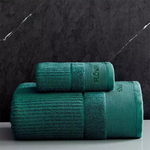 Conjunto de toalha de algodão egípcio para adultos, toalha de banho absorvente, cor sólida, bordado, toalha de rosto macio, espessado, 100%