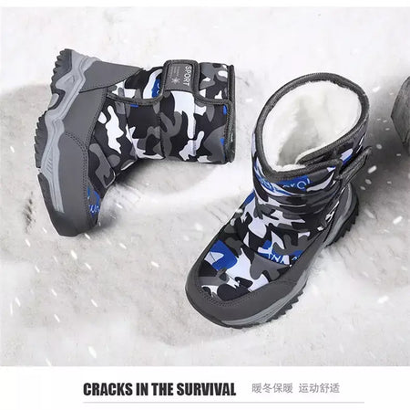 2023 inverno crianças sapatos de pelúcia tecido impermeável antiderrapante sapatos da menina sola de borracha botas de neve moda quente botas ao ar livre