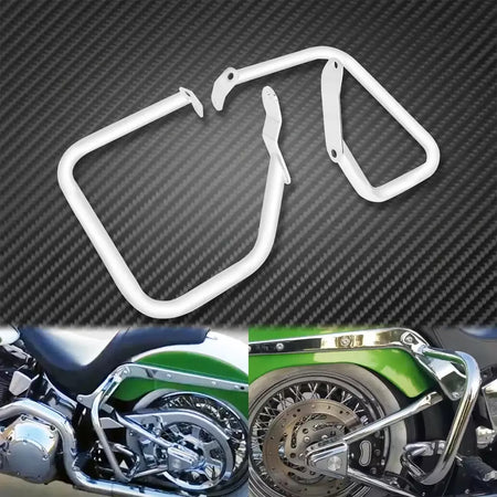 Protetor cromado para alforje traseiro de motocicleta, barra de colisão para harley softail Heritage Classic Springer FLST FXSTB padrão FXSTS