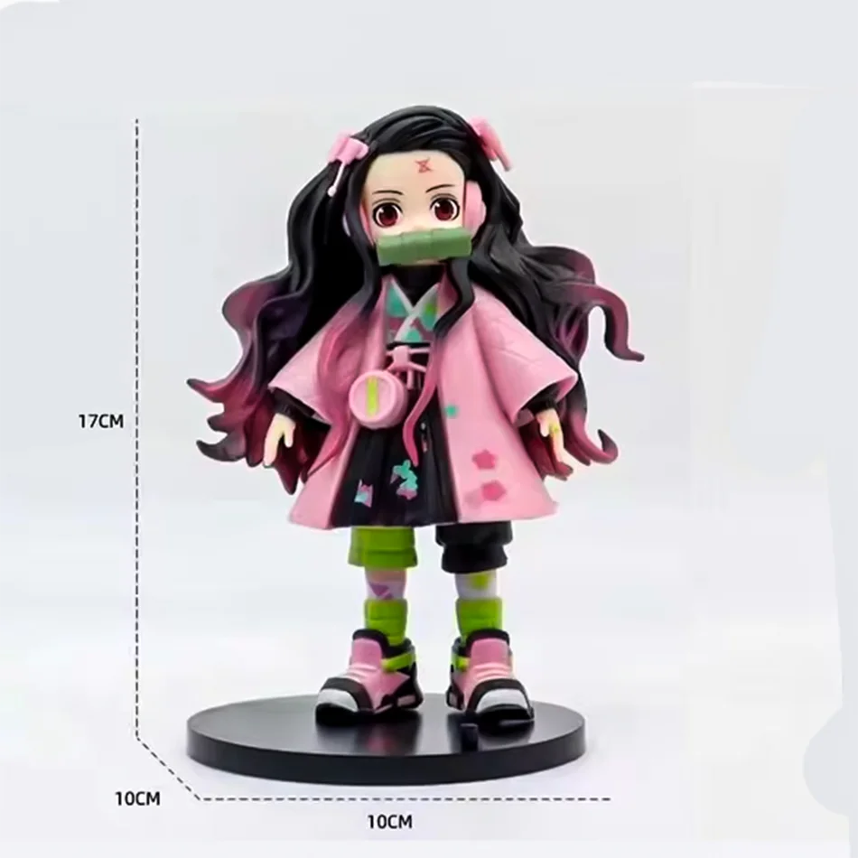 Anime 15cm demon slayer figura nezuko tanjirou zenitsu inosuke kyoujurou giyuu kawaii qposket pvc modelo brinquedos crianças presente