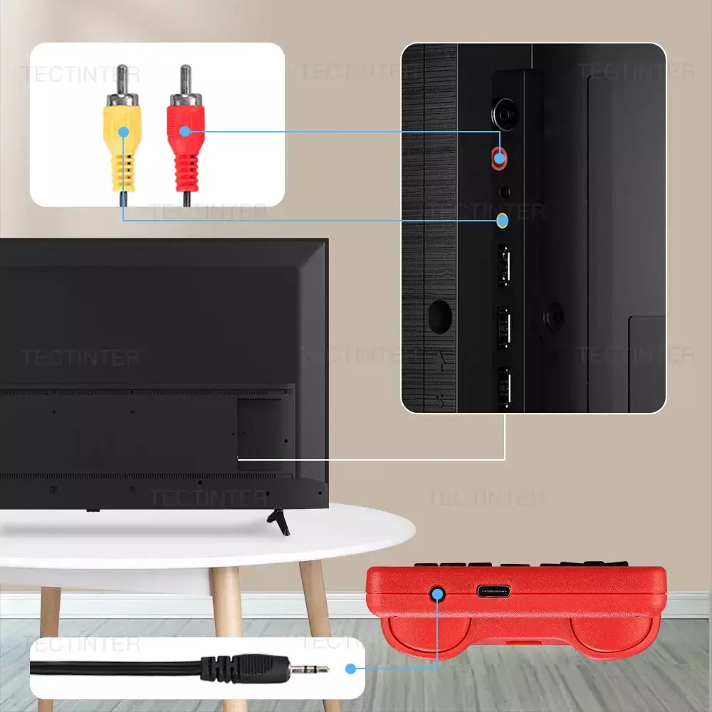 Gb300 portátil jogador de jogo portátil tela de 3.0 polegadas tv console de videogame saída av console de jogo retro embutido 8g 6000 + jogos