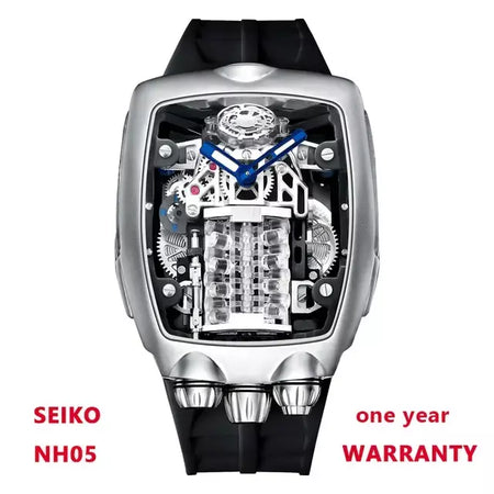 Pindu design relógios masculinos marca superior de luxo militar esporte masculino nh05 relógio automático à prova dwaterproof água relógios mecânicos montre homm