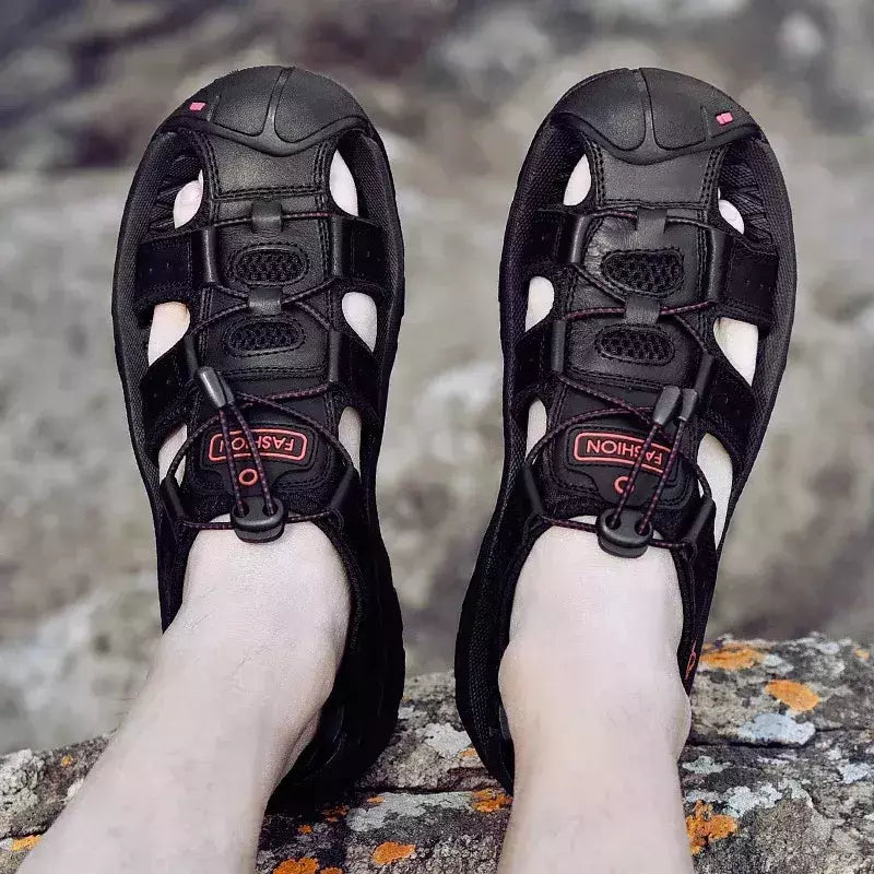 2024 sapatos masculinos de couro verão novo tamanho grande sandálias masculinas sandálias de moda chinelos tamanho grande 38-47 ?